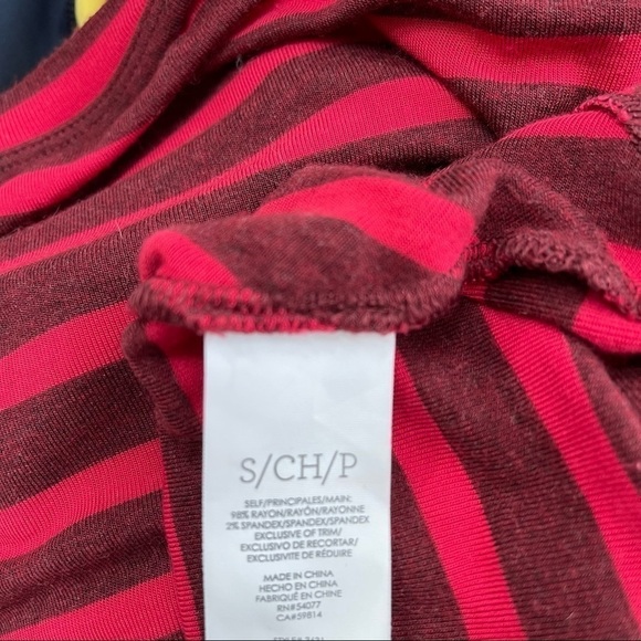 Cabi Red Striped Peplum Slimming Striped Tee - Picture 8 of 9